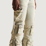 Hawk Flare Cargo Denim (Acid Sand)