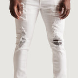David Skinny Denim (Distressed White)