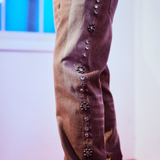 Saddle Studded Straight Denim (Tobacco)